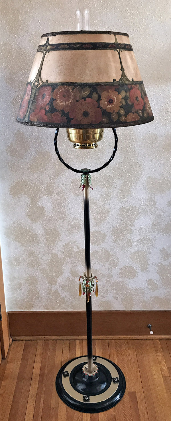 Restored 1929 aladdin lamp known as the aladdin 1251 "birdcage" floor lamp